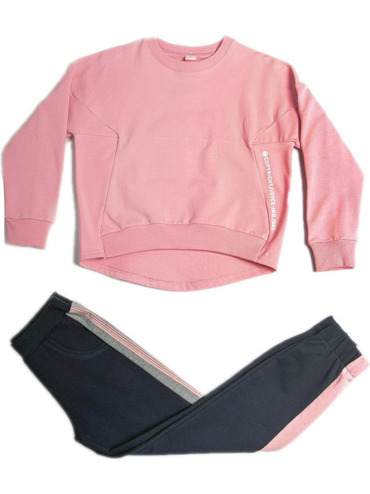 Joyce Kids Sweatpants Set Pink 2pcs