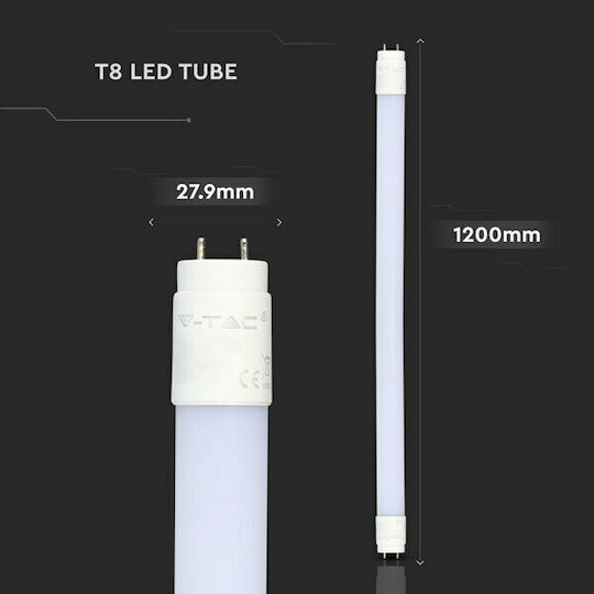 V-TAC Vt-1277 LED Bulb 18W Fluorescent Type 120εκ. for Socket G13 and Shape T8 Warm White 1600lm