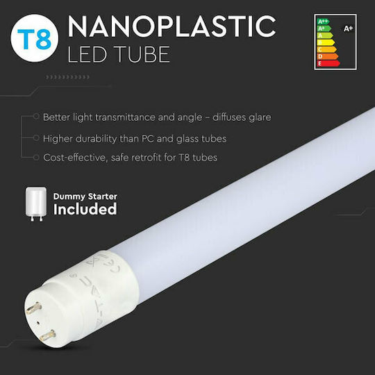 V-TAC Vt-1277 LED Bulb 18W Fluorescent Type 120εκ. for Socket G13 and Shape T8 Warm White 1600lm