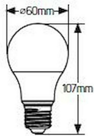 Geyer Λάμπα LED 8.5W 107mm για Ντουί E27 και Σχήμα A60 Ψυχρό Λευκό 806lm