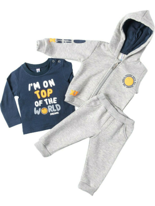 Joyce Kids Sweatpants Set Gray 3pcs