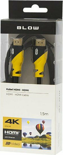 Blow HDMI 2.0 Premium High Speed 4K 60Hz HDR Cable HDMI male - HDMI male 1.5m Μαύρο