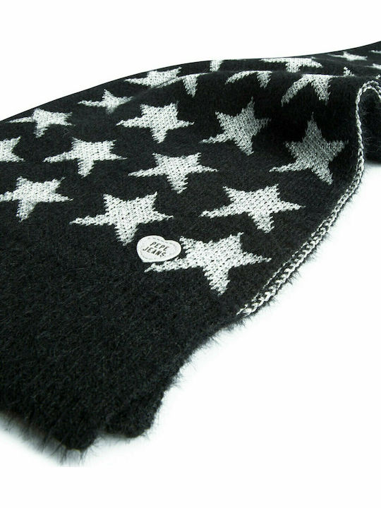 Kids Knitted Scarf Bruna Printed Black