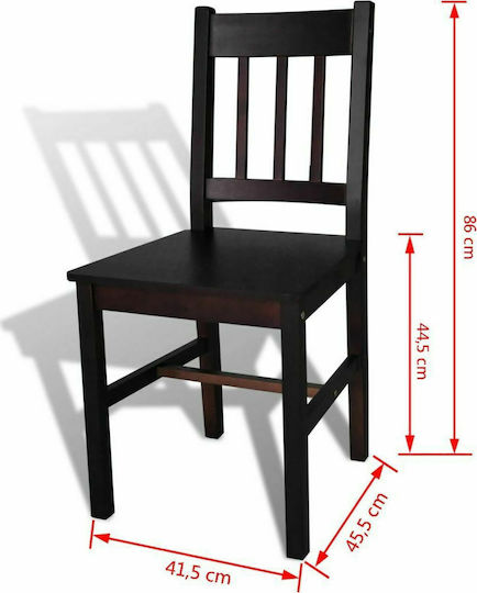 Scaune Sala de mese Lemn Maro închis 6buc 41.5x45.5x86buc