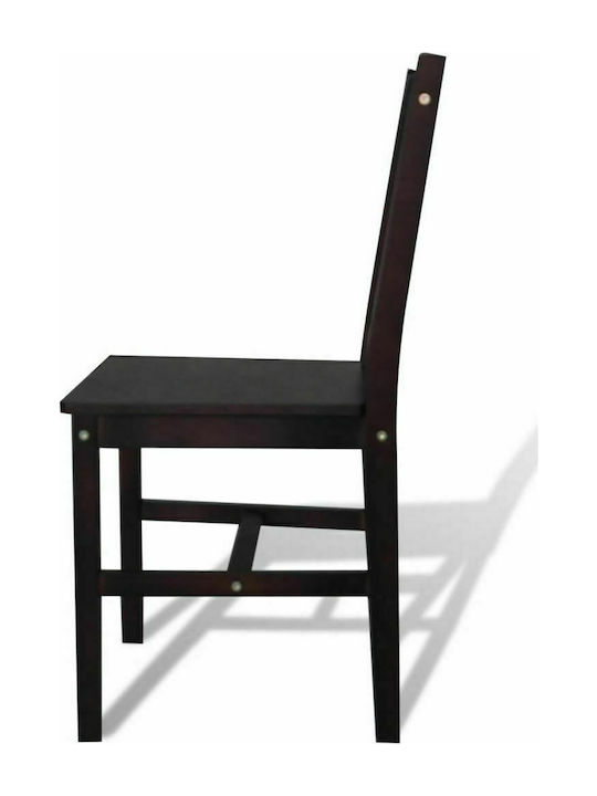 Dining Room Wooden Chair Dark Brown 41.5x45.5x86cm 4pcs