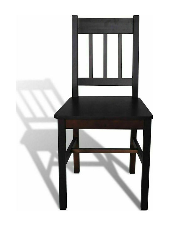 Dining Room Wooden Chair Dark Brown 41.5x45.5x86cm 4pcs