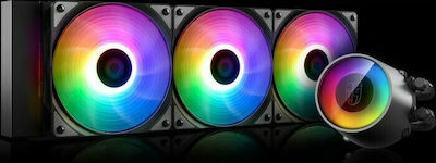 Deepcool Castle 360 RGB v2 Водно охлаждане на процесор Троен вентилатор 120мм за Socket AM4/1200/115x Черна