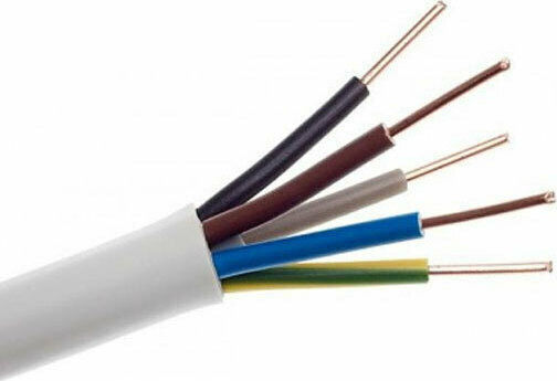 Eurolamp Power Cord with Diameter 5x6mm² in White Color 1m 1pcs