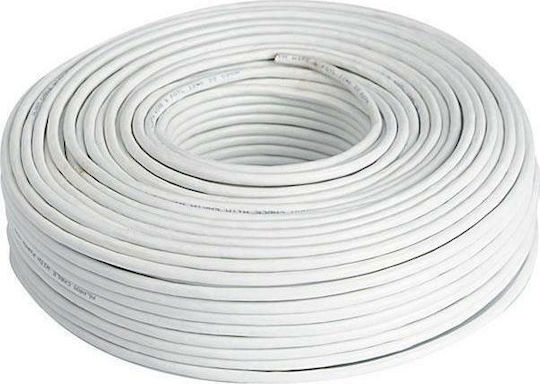 Eurolamp Power Cord with 3x1mm² Cross Section in White Color 1m Flexible