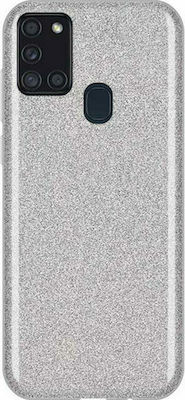 Forcell Silicone Back Cover Silver (Galaxy A21s)