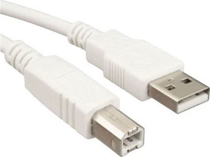 Roline 0.8m USB 2.0 Cable A-Male to B-Male White (11.99.8809)