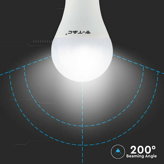 V-TAC VT-2099 Λάμπα LED 9W 112mm για Ντουί E27 και Σχήμα A60 Ψυχρό Λευκό 806lm