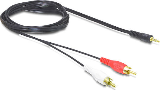 DeLock Καλώδιο Ήχου 3.5mm male - RCA male Μαύρο 1.5m με Επίχρυσους Ακροδέκτες 84000