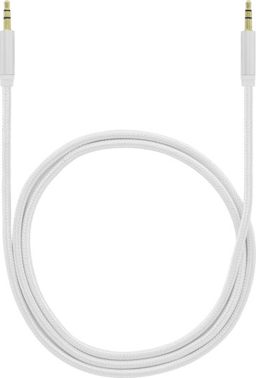 Lamtech Cablu Audio Jack 3,5 mm Male - 3,5 mm Male Argintiu 1m LAM445196