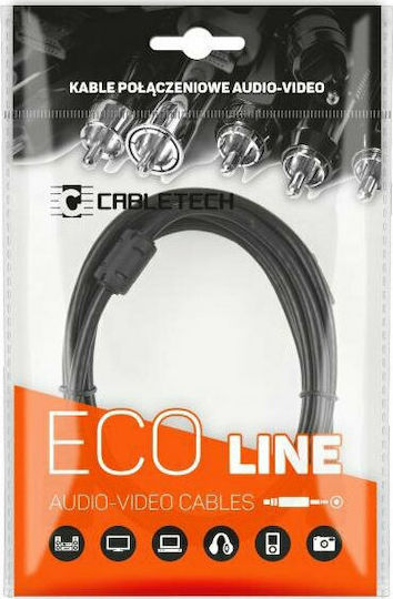 Cabletech Καλώδιο Ήχου 3.5mm male - 3.5mm female Μαύρο 3m KPO4006-3.0