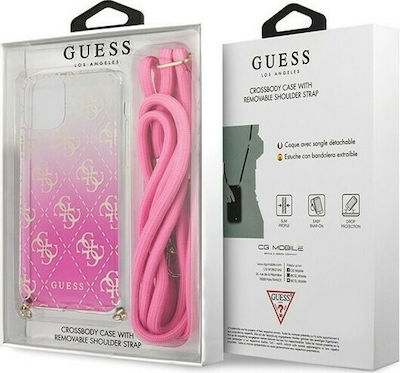 Guess 4G Gradient Cover Silicone Back Cover with Strap Pink (iPhone 11 Pro)