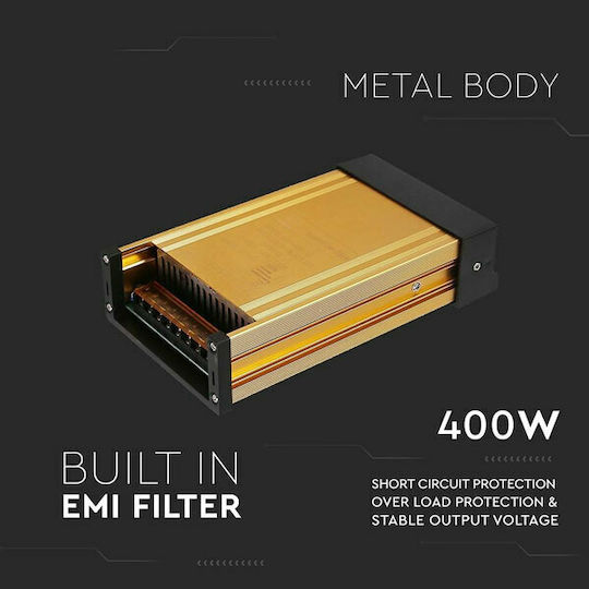 V-TAC Dimmable Τροφοδοτικό LED IP44 Ισχύος 400W με Τάση Εξόδου 24V