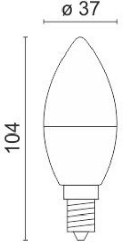 Spot Light LED крушка 9W за фасунга E14 и форма C37 Хладно бяло 750лм