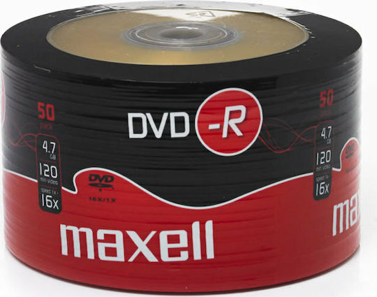 Maxell Εγγράψιμα DVD-R 16x 4.7GB Cake Box 50τμχ