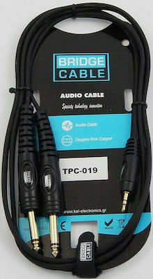 Kabel 2x 6,3mm Stecker - 3,5 mm Stecker 1.5m Schwarz (TPC-019)