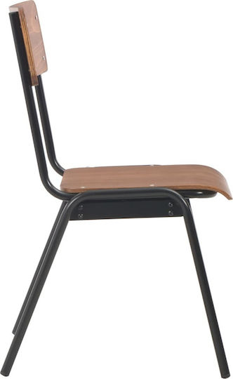 Scaune Sala de mese Lemn Maro / Negru 2buc 41.5x54x85.5buc