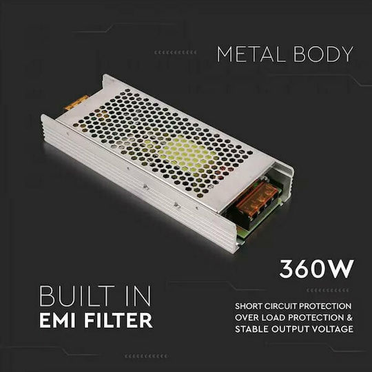 V-TAC Dimmable Τροφοδοτικό LED IP20 Ισχύος 360W με Τάση Εξόδου 12V
