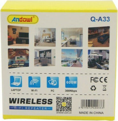 Andowl Q-A33 WiFi удължител Единична лента (2.4GHz) 300Mbps
