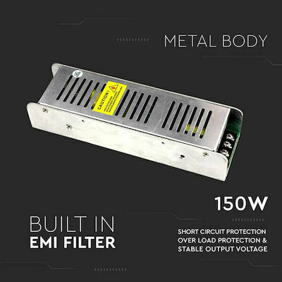 Dimmable IP20 LED Power Supply 150W 24V V-TAC