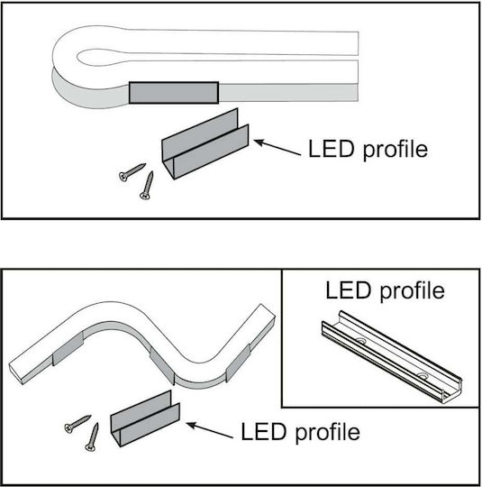 Elmark Waterproof LED Strip 24V Blue Light 1m Neon Flex