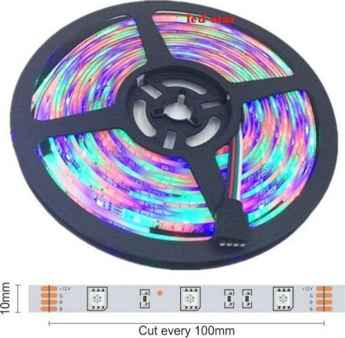 Spot Light Waterproof LED Strip 12V RGB Light 5m Type SMD5050 with Power Supply & Remote Control