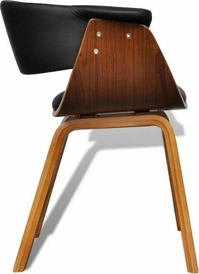 Stühle Speisesaal Black / Brown 4Stück 59.5x51x72cm