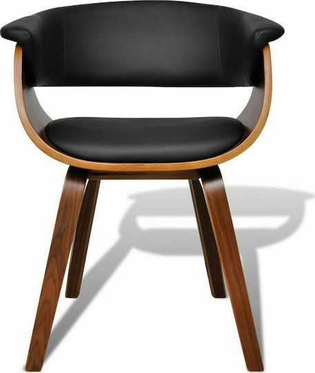 Stühle Speisesaal Black / Brown 4Stück 59.5x51x72cm