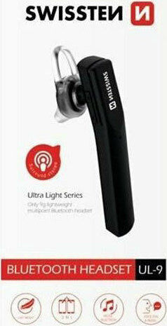 Swissten UL-9 Earbud / In-ear Bluetooth Handsfree Ακουστικό Μαύρο