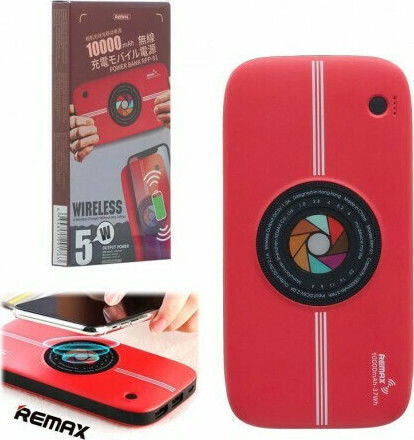 Remax RPP-91 Power Bank 10000mAh with 2 USB-A Ports Red