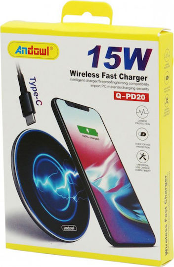 Andowl Kabelloses Ladegerät (Qi Pad) 15W Weißs (Q-PD20)