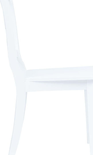 Cafe Wooden Chair White 45.5x52x90cm 4pcs