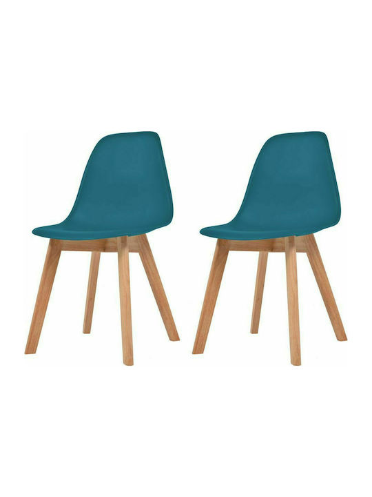 Kitchen Polypropylene Chair Turquoise 46.5x47.5x83cm 2pcs