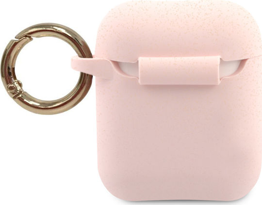Guess Silicone Case Case Silicone with Hook Light Pink for Apple AirPods 1 / AirPods 2