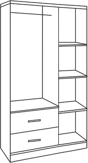 Τρίφυλλη Ντουλάπα 89.2x42x181cm Zebrano