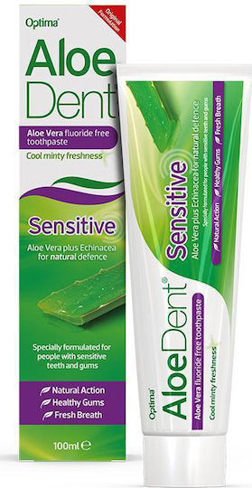 Optima Naturals AloeDent Sensitive Toothpaste Fluoride Free for Sensitive Teeth , Ulitis & Plaque 100ml