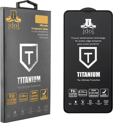 Idol 1991 Titanium Semi Curved Full Glue Full Face Tempered Glass Black (Redmi Note 10 5G / Poco M3 Pro)