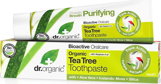 Dr.Organic Tea Tree Antibacterial Toothpaste for Whitening & Plaque 100ml