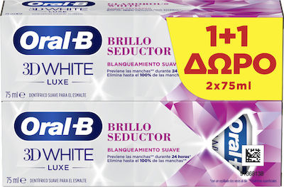 Oral-B 3D White Luxe Glamorous White Toothpaste for Whitening 2x75ml