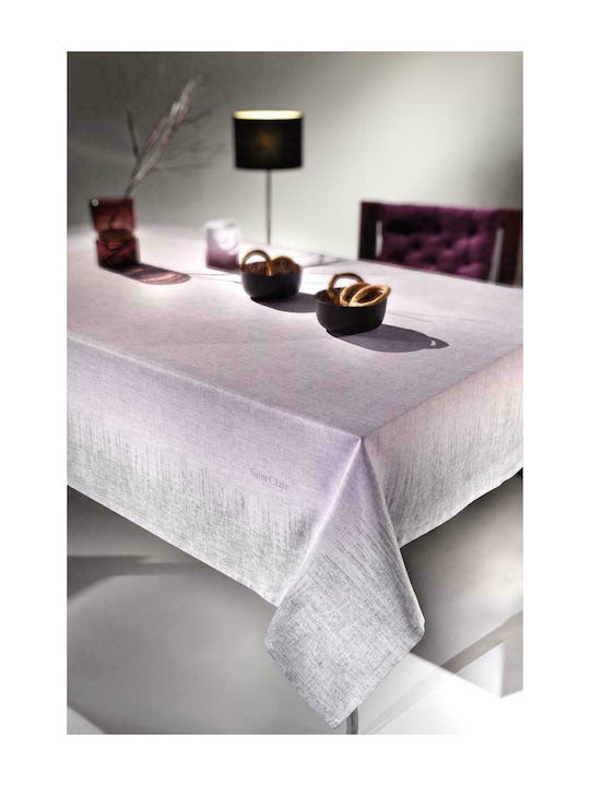 Saint Clair 1021 Polyester Stain Resistant Tablecloth Lilac Silver 145x220cm