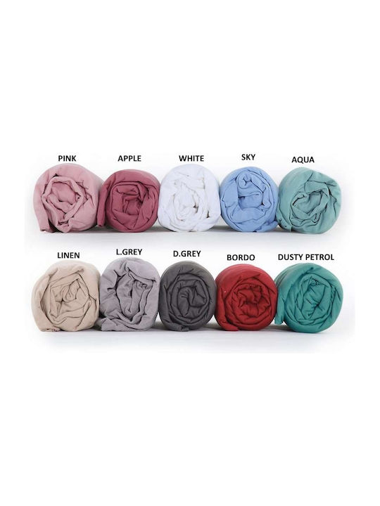 Nef-Nef Homeware Sheet Super-Double with Elastic 160x200+30cm. Jersey Apple