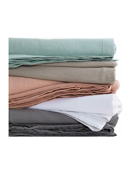 Nef-Nef Homeware Τραπεζομάντηλο Cotton-Linen Aqua 150x250εκ.
