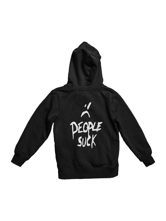 T-shirt Studio XXX People Suck Φούτερ με Κουκούλα Μαύρο