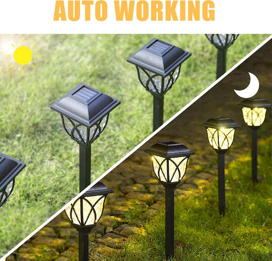 GloboStar Set of 6 Spiked Solar Light Lanterns 1W 100lm Warm White 3000K with Photocell IP65