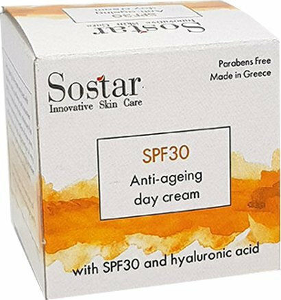 Sostar Focus Κρέμα Προσώπου Ημέρας με SPF30 για Ενυδάτωση & Αντιγήρανση με Υαλουρονικό Οξύ & Πανθενόλη 50ml