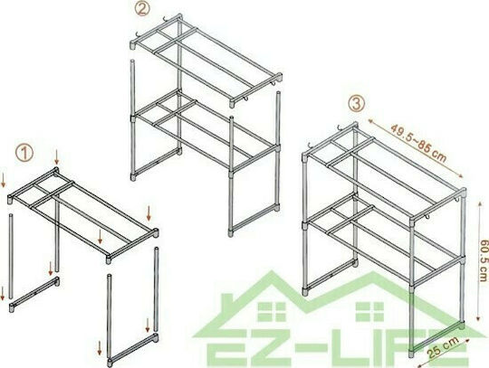 Metallische Basis für Mikrowelle 49,5x25x60,5 cm Silber Metallische Basis für Mikrowelle 49,5x25x60,5 cm Silber